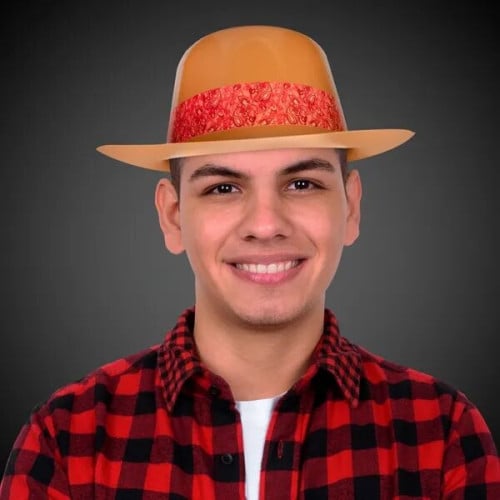 Brown Plastic Cowboy Hat