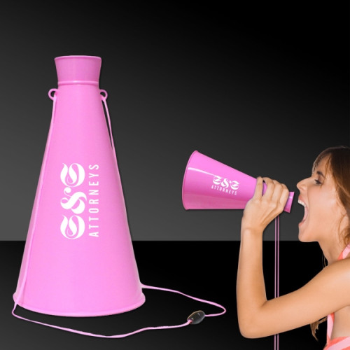 9" Pink Plastic Megaphones