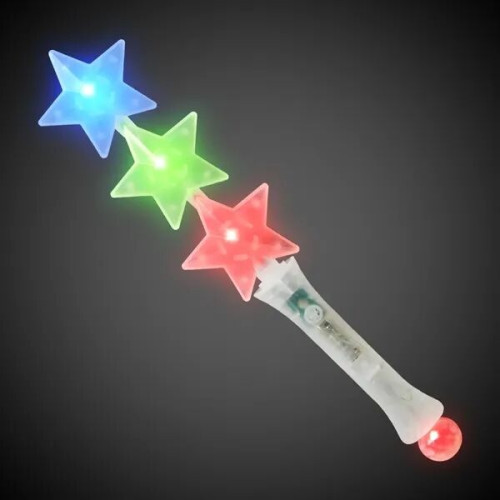 Triple Star LED Glow Light Up Wand