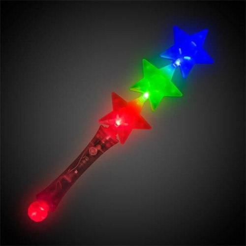 Triple Star LED Glow Light Up Wand