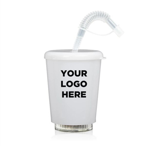 12 Ounce LED Cup with Lid and Straw