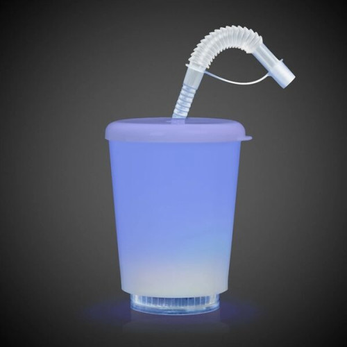 12 Ounce LED Cup with Lid and Straw