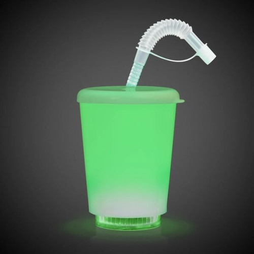 12 Ounce LED Cup with Lid and Straw