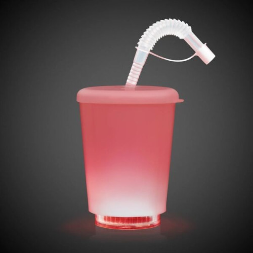 12 Ounce LED Cup with Lid and Straw