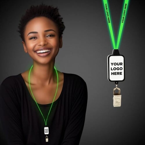Light Up LED Lanyard with Badge Clip