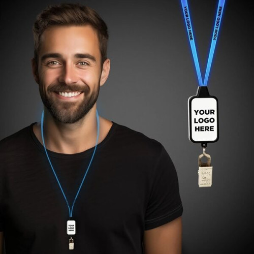 Light Up LED Lanyard with Badge Clip
