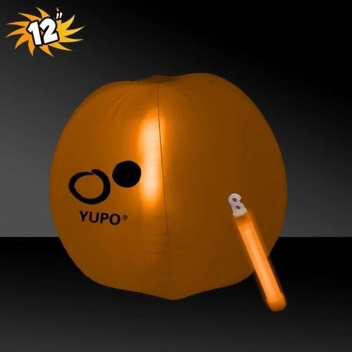 12" Translucent Beach Ball with Glow light Stick
