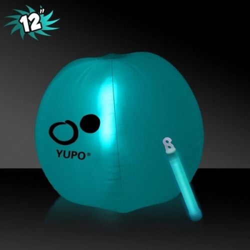12" Translucent Beach Ball with Glow light Stick