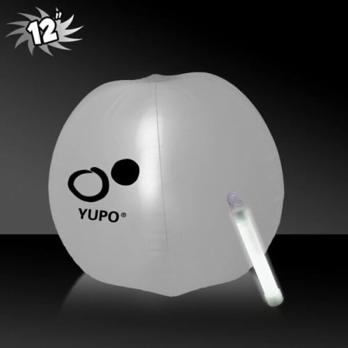 12" Translucent Beach Ball with Glow light Stick