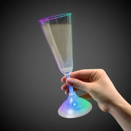 7 1/2 oz. Champagne Glass with Multi-Color LED Lights
