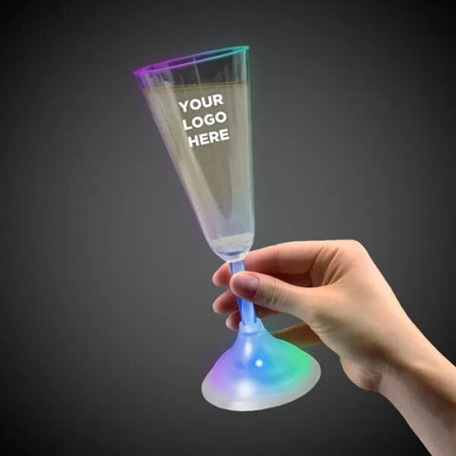 7 1/2 oz. Champagne Glass with Multi-Color LED Lights