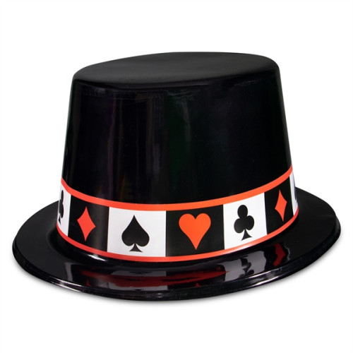 Casino Black Plastic Top Hat