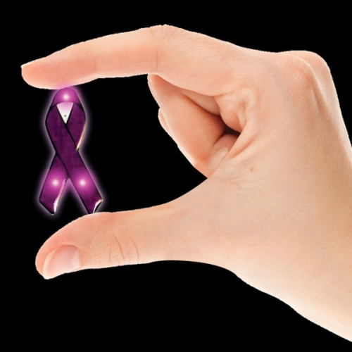 Flashing LED Light Up Glow Purple Ribbon Blinky