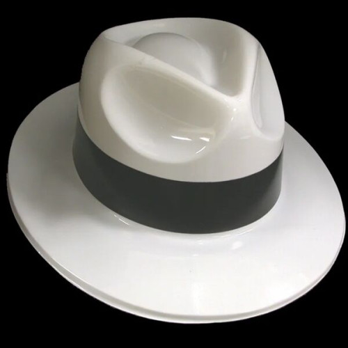 White Plastic Fedora Hat