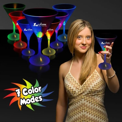 7 1/4 oz. LED Lighted Frosted Martini Glass