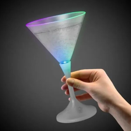 7 1/4 oz. LED Lighted Frosted Martini Glass