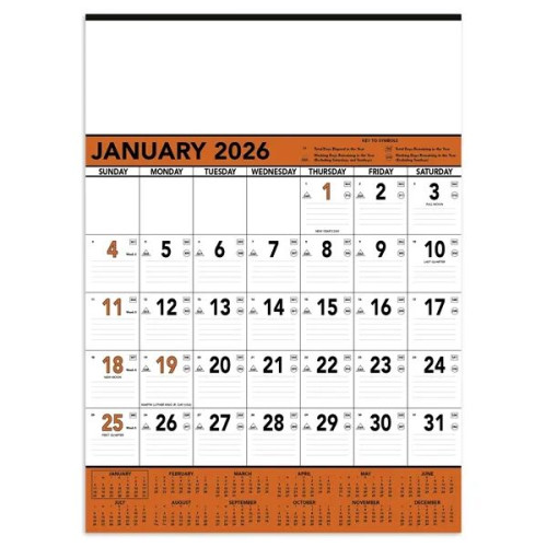 Triumph® Calendars Orange & Black Contractor Memo Calendar