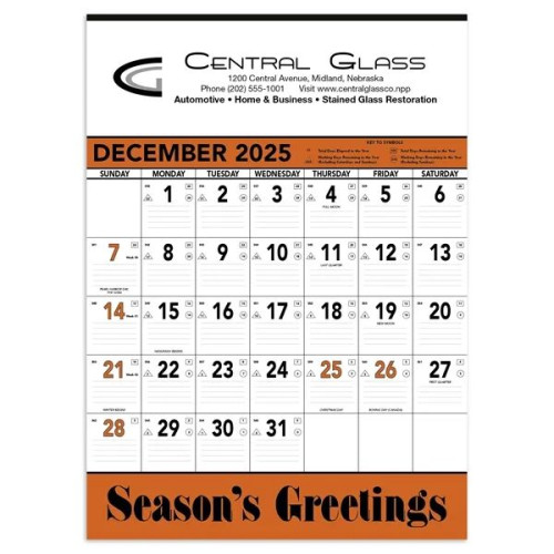 Triumph® Calendars Orange & Black Contractor Memo Calendar