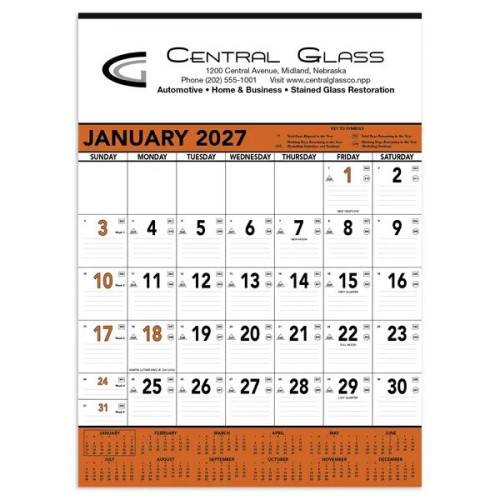 Triumph® Calendars Orange & Black Contractor Memo Calendar