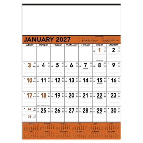 Triumph® Calendars Orange & Black Contractor Memo Calendar