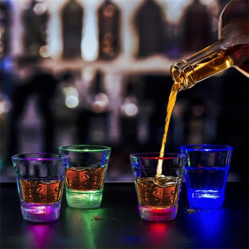 2 oz. Rainbow Light-Up LED Glow Shot Glass