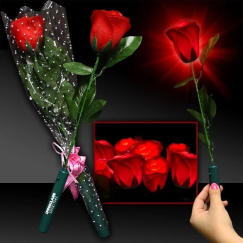 Light Up Silk Rose Glow Flower with LED