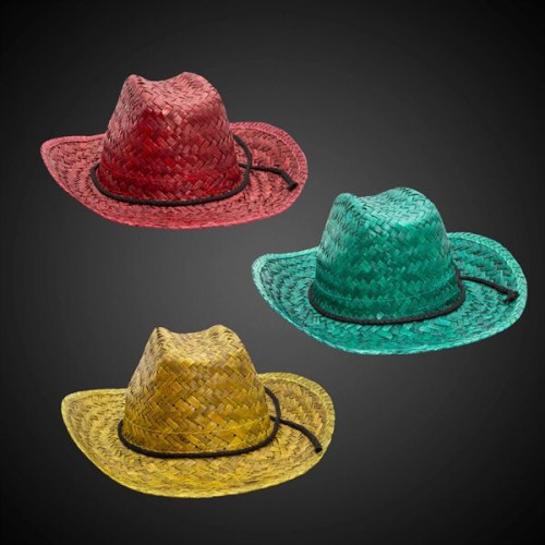 Adult Straw Cowboy Hats - Assorted Colors