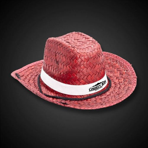 Adult Straw Cowboy Hats - Assorted Colors
