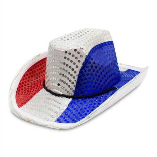 Patriotic LED Sequin Cowboy Hat