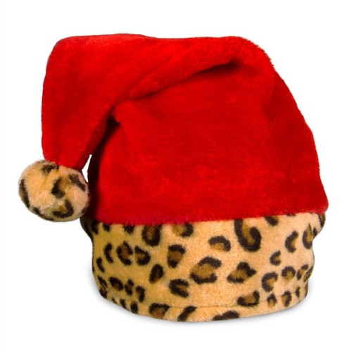 Leopard Print Santa Hat