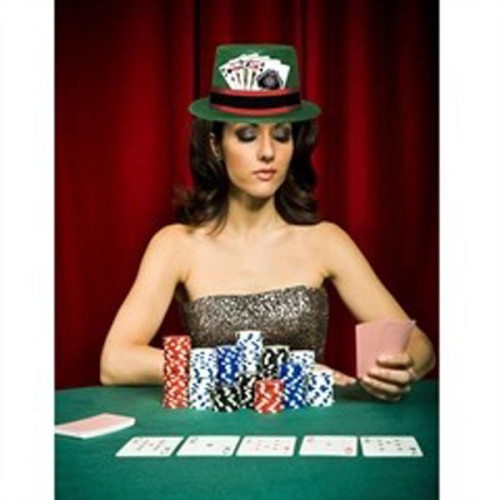 Green Glitter Casino Top Hat
