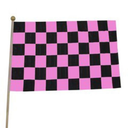 Pink Checkered Flags 12" x 18"