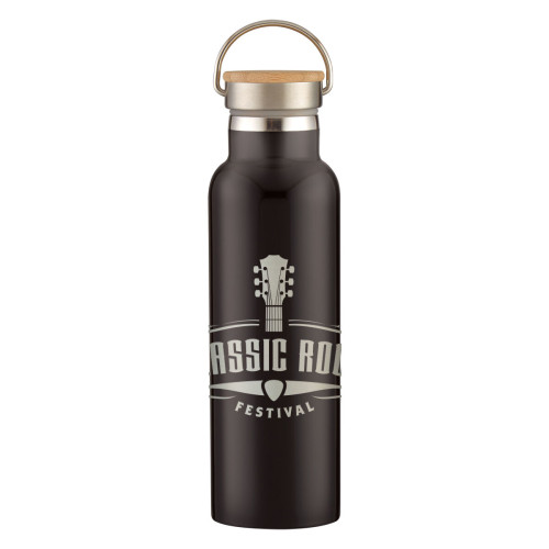 21 Oz. Full Laser Tipton Stainless Steel Bottle With Bamboo Lid