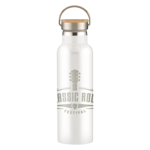 21 Oz. Full Laser Tipton Stainless Steel Bottle With Bamboo Lid
