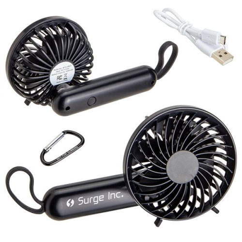 Quiet Breeze Rechargeable Hand Fan with Carabiner