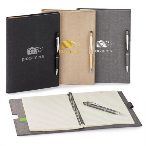 LINEN   REFILLABLE HARD COVER JOURNAL COMBO