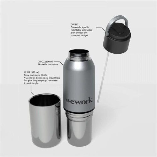 Switch-hitter 2-in-1 20oz Stainless Bottle W/ 12 Oz Cup