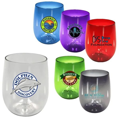 RECYCLED PET - 12 oz. Stemless Wine Glass, Full Color Digita