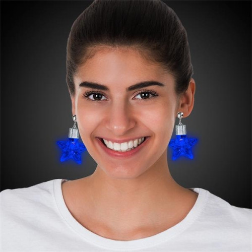 White Star LED Clip On Earrings