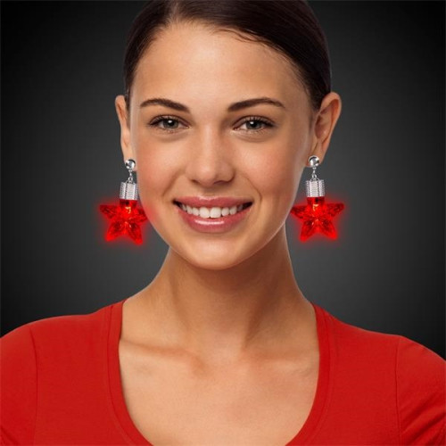 White Star LED Clip On Earrings