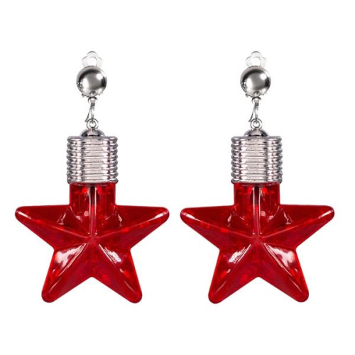 White Star LED Clip On Earrings