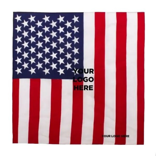 22" x 22" US Flag Bandana blank/imprintable