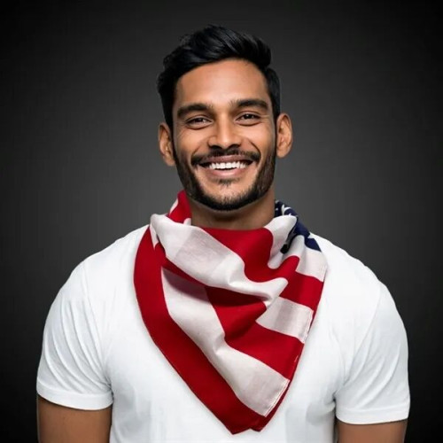 22" x 22" US Flag Bandana blank/imprintable