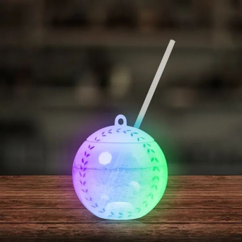 18oz Light Up Baseball Cup with Lid and Straw