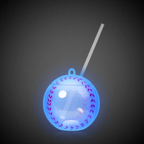 18oz Light Up Baseball Cup with Lid and Straw