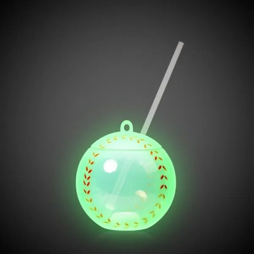 18oz Light Up Baseball Cup with Lid and Straw