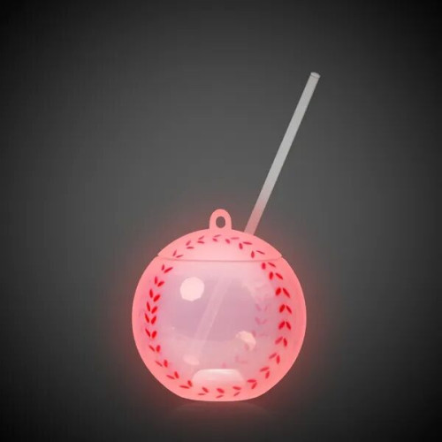 18oz Light Up Baseball Cup with Lid and Straw