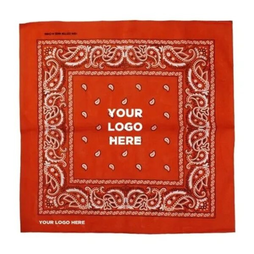 Orange 22" x 22" Cotton Paisley Bandanas