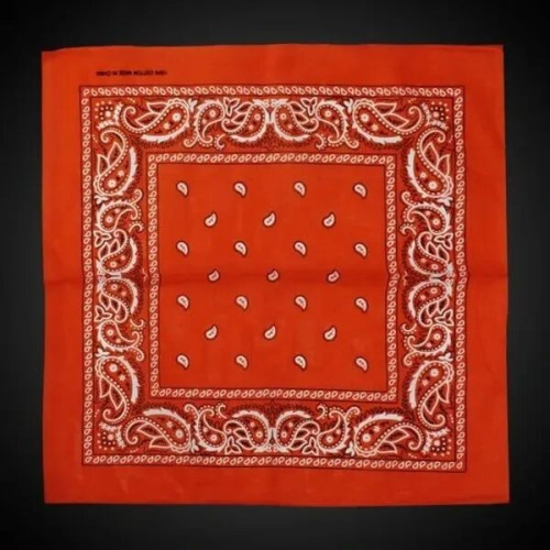 Orange 22" x 22" Cotton Paisley Bandanas