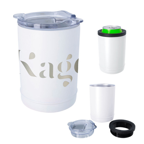 2-In-1 Full Laser Copper Insulated Beverage Holder and Tumbler